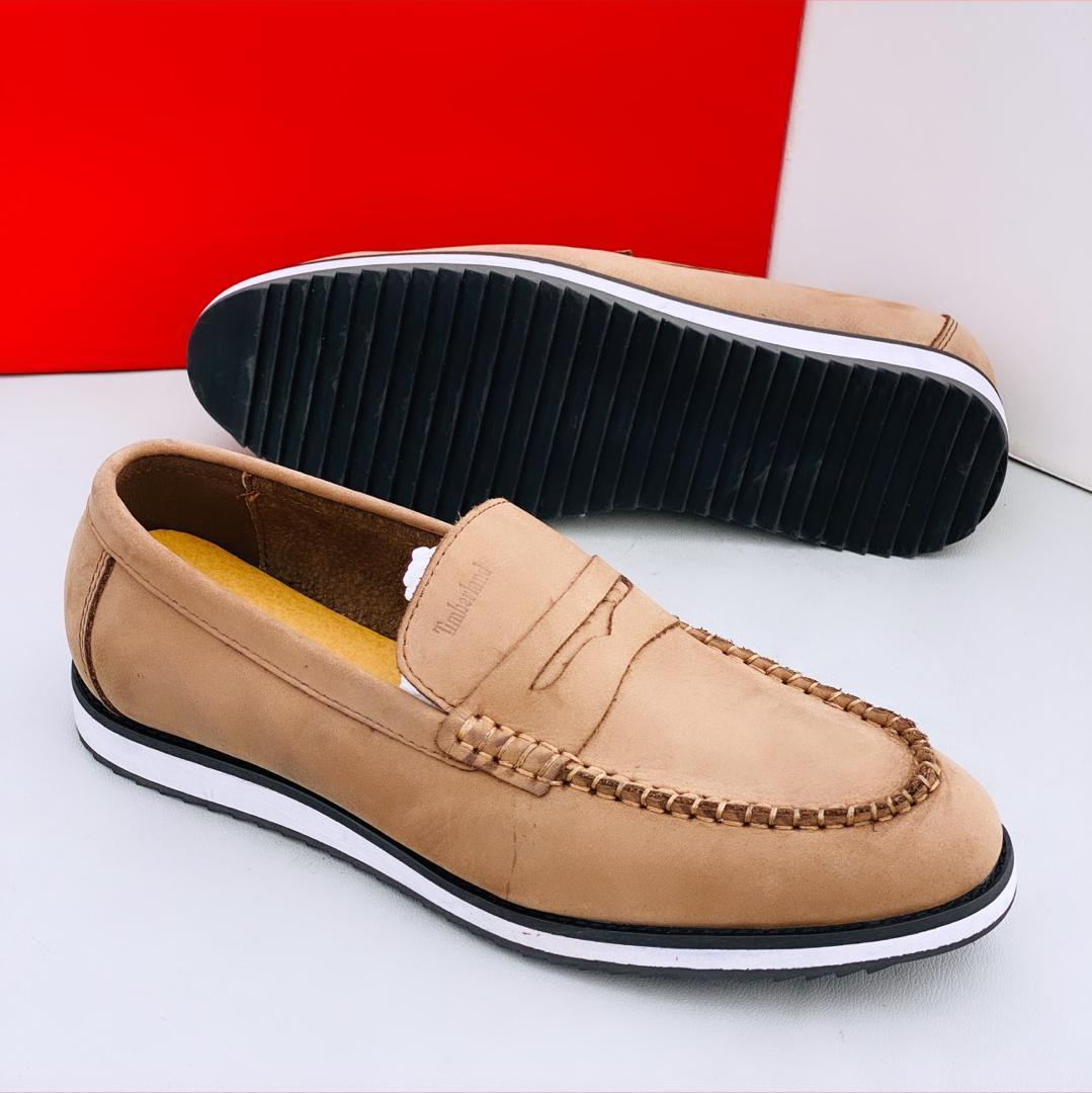 Casual Slip-on Leather Loafer-Brown