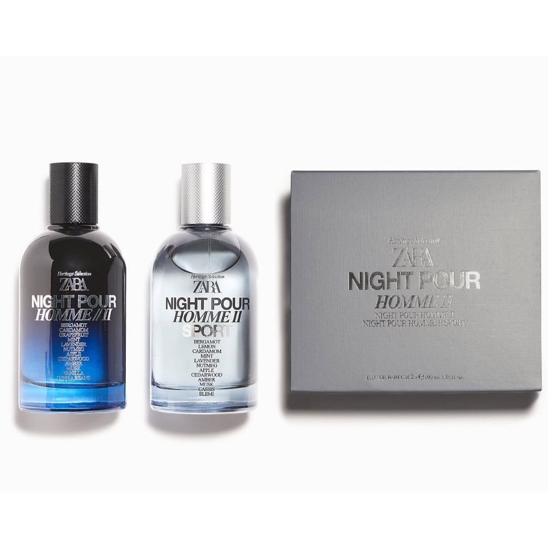 Zara Night Pour Homme Sport Collection Perfume Set 200ml – Night Pour Homme II + Night Pour Homme Sport EDT (2 x 100ml)