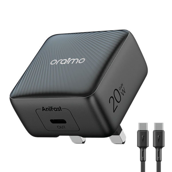 Oraimo PowerCube 20 Chic 20W GaN Wall Charger Kit with Type-C to Type-C Cable