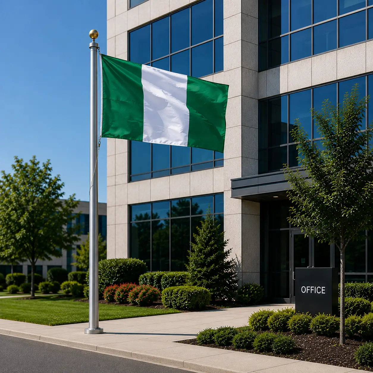 Nigeria Flag 5 By 3 Feet Dimension