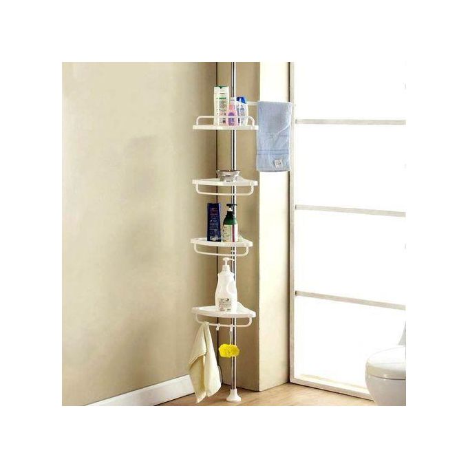 4 Tier Bathroom Corner Shelf Storage - White