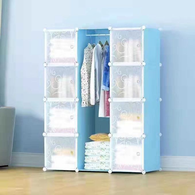 12 Cubes Wardrobe 8 Doors - Blue/White