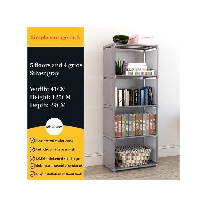 Share this product 4-Grid 5-Layer Shelf,Storage Rack,Shoe Cabinet,Clothes-Shoe Rack,DIY Bookshelf