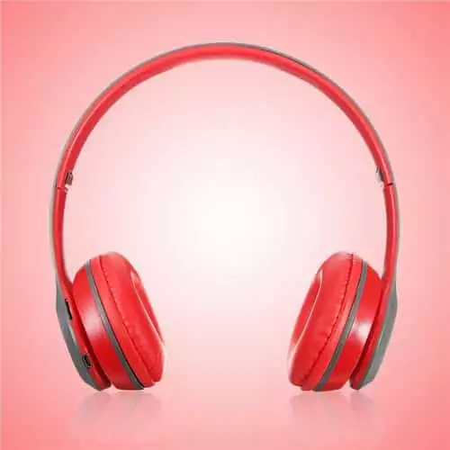 P47 Wireless Bluetooth Stereo Headset – Red/Grey