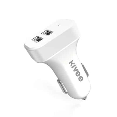 2.1A Dual USB Car Charger (White)