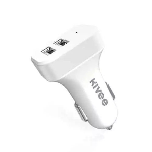 2.1A Dual USB Car Charger (White)