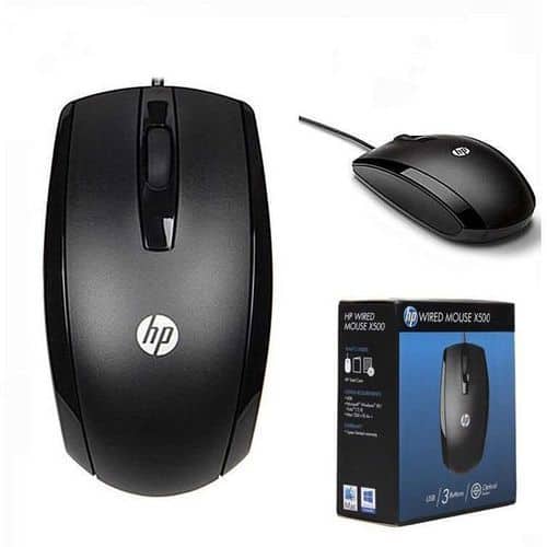 Hp Durable USB Wired Optical Mouse - Black