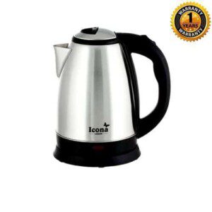 ICONA Electric Heat Kettle – 1.8 Litres Silver