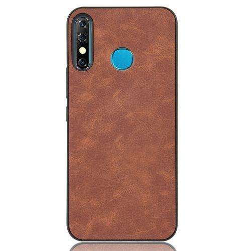 Infinix Hot 8 Case Shockproof Soft TPU Leather Phone Case - Brown