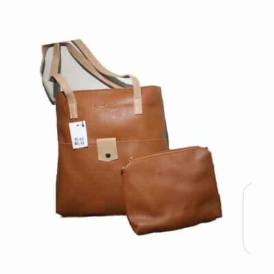 2-in-1 PU Leather Shoulder Bag Set - Brown