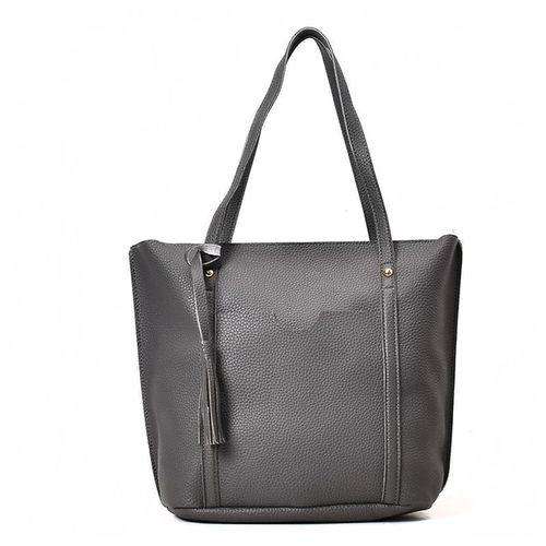 PU Leather Women Shoulder/Hand Bag Set – Dark Grey