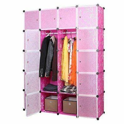 20 Cubes Plastic Wardrobe - Pink