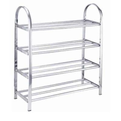 Stainless Shoe Rack - 4 Layer - Grey