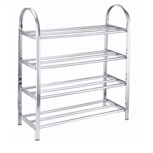 Stainless Shoe Rack – 4 Layer – Grey