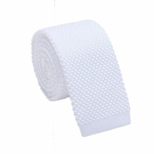 triple white knitted flying tie