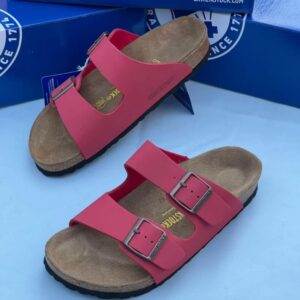 Two Strap Red Birkenstock Sandals