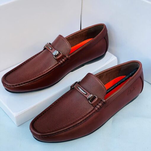 Clarks Front Belt Brown Leather loafer