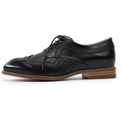 Mona Flying Women Shoes Genuine Leather Oxfords Hand-made Leisure Lace-up Brogues Wingtips Shoes for Ladies New Arrival B098-9