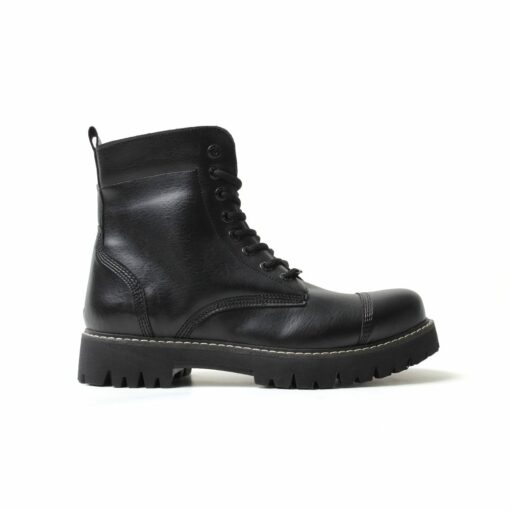 Black Boots for Men Non Leather Zipper and Lace up Winter Season Snow Ankle Warm Comfortable