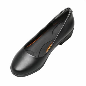 Black Leather Women s Work Shoes Sole Thick Heel Round Head Shoes Soft Sole Professional Antiskid