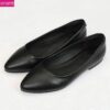 Black work shoes women s long standing small leather autumn and winter comfortable soft sole antiskid