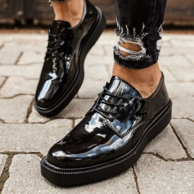 Chekich Black Classic Shoes for Men Artificial Leather Lace Up Polished  Spring Autumn Odorless Black