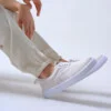Chekich Casual Men s Shoes White Color Lace up Knitting Fabric Material Summer Spring Season Flexible