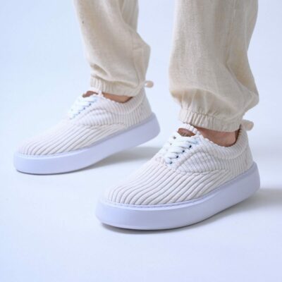Chekich Casual Men s Shoes White Color Lace up Knitting Fabric Material Summer Spring Season Flexible