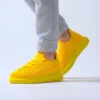 Chekich Casual Men s Shoes Yellow Color Lace Up Knitting Fabric Material High White Sole Summer