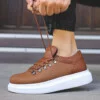 Chekich Casual Shoes For Men s Women s Tan Color Artificial Leather Lace Up Unisex New