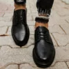 Chekich Classic Matte Black Men s Shoes Wedding For Suit Lace Up Non Leather Business Wear