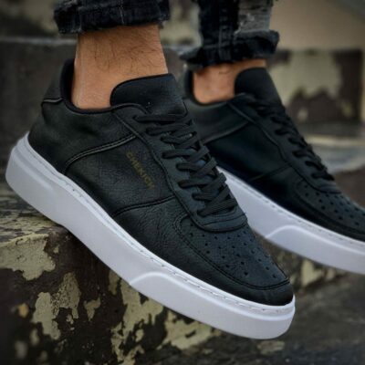 Chekich Men Shoes Black Color Artificial Leather Lace Up Autumn Season Sneakers Casual Comfortable  Trend