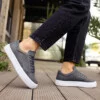 Chekich Men s Anthracite Sneakers Non Leather Spring and Fall Season Casual Shoes Wedding Vulcanized Sewing