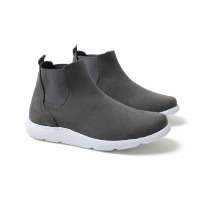 Chekich Men s Boots Anthracite Color Faux Leather Vulcanized Spring and Autumn Seasons Chelsea Shoes High