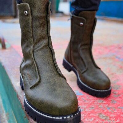 Chekich Men s Boots Khaki Winter Season Slip On Fashion Outdoor Shoes High Super Quality Comfortable