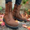 Chekich Men s Boots Suede Brown Winter Season Artificial Leather Slip On Wearing Type  New