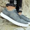 Chekich Men s Casual Shoes Anthracite Color Lace up Faux Leather Spring and Autumn Seasons Comfortable