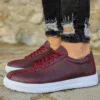Chekich Men s Casual Shoes Claret Red Color Lace up Non Leather  Spring and Fall