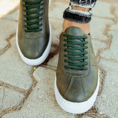 Chekich Men s Casual Shoes Khaki Color Laces Artificial Leather Summer Autumn Seasons Comfortable Sport Fashion