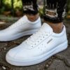 Chekich Men s Casual Shoes White Color Lace up Artificial Leather Comfortable Sport Fashion Wedding Classic