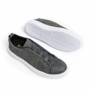 Chekich Men s Shoes Anthracite Faux Leather Elastic Band Closure Summer Season Slip On New Fashion