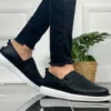 Chekich Men s Shoes Black Color Artificial Leather Slip On Spring and Fall Seasons Sneakers Casual