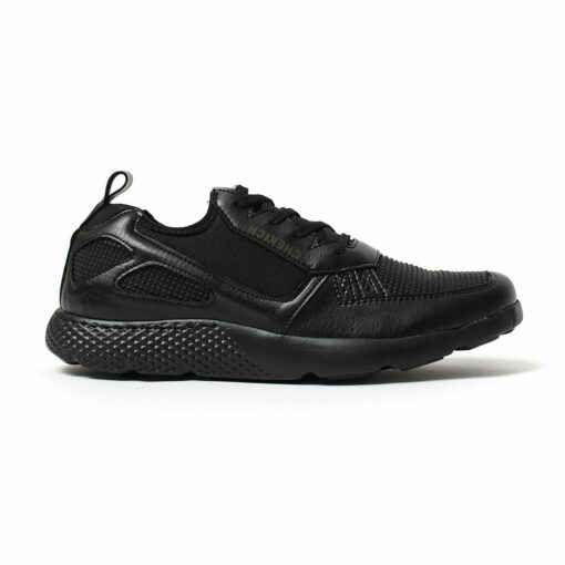 Chekich Men s Shoes Black Color Artificial Leather Sneakers Lace Up Summer Spring Seasons Air Breathable