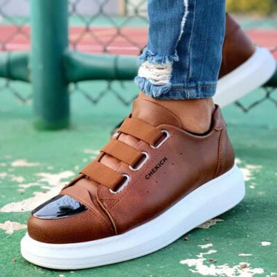 Chekich Men s Shoes Black Color Elastic Band Closure Non Leather Summer and Fall Seasons Slip