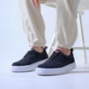 Chekich Men s Shoes Black Color High White Sole Lace Up Knitting Fabric Cotton Inner Lining
