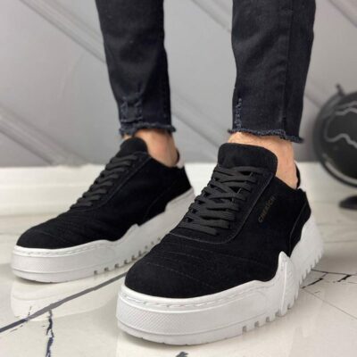 Chekich Men s Shoes Black Color Lace Up Closure Type Spring Season Breathable Comfortable Casual Male
