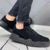 Chekich Men s Shoes Black Color Lace Up Spring and Fall Seasons Breathable Sneakers Comfortable Casual