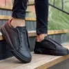 Chekich Men s Shoes Black Color Non Leather Zipper Closure Type Sneakers For Fall and Spring