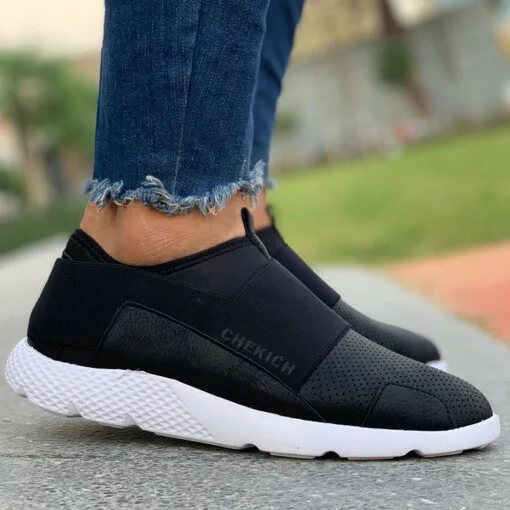 Chekich Men s Shoes Black Color Slip On Summer Season Breathable Casual Sport Air Lightweight Gym