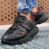 Chekich Men s Shoes Black Red Artificial Leather Lace Up Spring Fall Seasons Mixed Color Sneakers